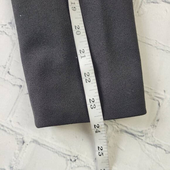 ANNE KLEIN BLACK CREPE GOLD ZIPPERS OPEN FRONT MOD STYLE JACKET COAT size S - Picture 7 of 13